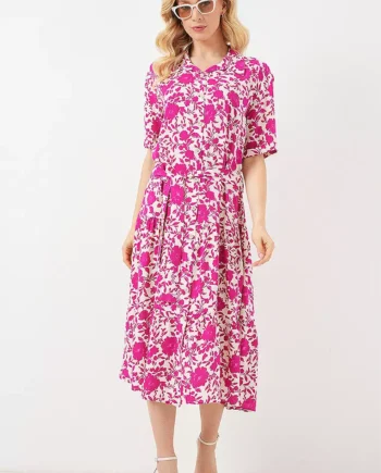 Short Sleeve Patterned Dress