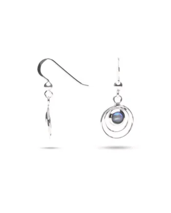 Abalone Shell Concentric Silver Hook Earrings with 925 Sterling Silver