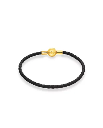 Black Leather Bracelet L4 (3MM)