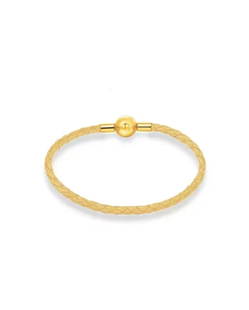 Gold Leather Bracelet L4 (3MM)