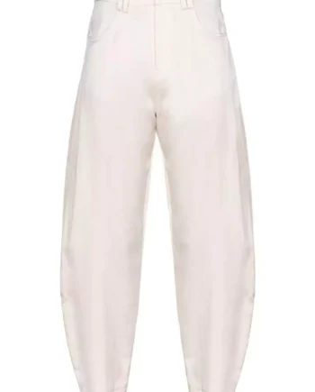 Satin barrel-leg trousers