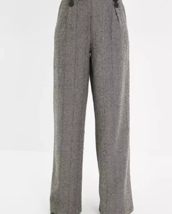 Button Wide Legs Trousers