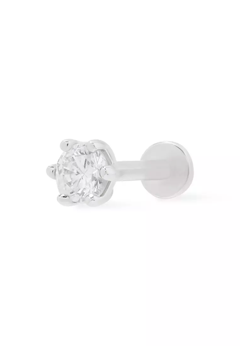 Brilliant Silver 3mm Flat Back Earring
