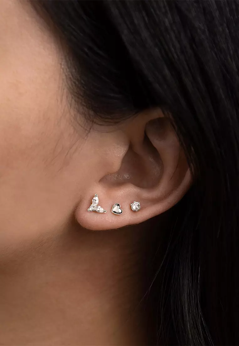 Brilliant Silver 3mm Flat Back Earring