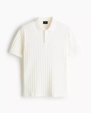 Slim Fit Textured jersey polo shirt
